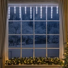 Image of Christow LED Christmas Icicle Lights 8 Light Modes Battery Powered with Timer 3m