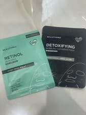 Image of BEAUTYPRO Facial Sheet Mask x2. Retinol Renewing & Detoxifying. Korean Skincare.