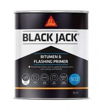 Image of Sika 902 Bitumen and Flashing Primer | Black Jack | Waterproof Seal 1 Litre
