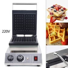 Image of Commercial Electric Waffle Maker Stainless Steel Square Non-stick Waffle Baker