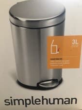 Image of Simplehuman 3L Stainless Steel Round Pedal Bin
