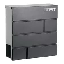 Image of Phoenix Estilo Top Loading Letter Box MB0121KA in Graphite Grey with Key Lock