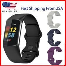 Image of Sport Band Watch Soft Silicone Bracelet For Fitbit Charge 5 /Charge 6