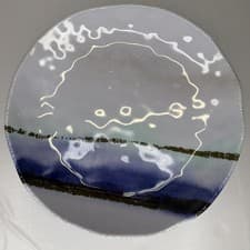 Image of Modern Southern Home Melamine Set of 8 Coastal Dinner Plates 11in Diameter