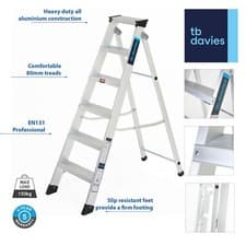 Image of TB Davies HDUTY-S Aluminium PRO Step Ladders 4-10 Treads