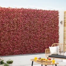 Image of Expanding Artificial Trellis Red Acer Garden Privacy Screening Wall Fence 2m x