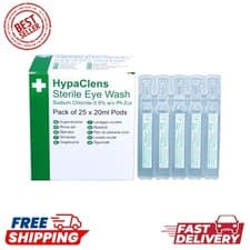 Image of HypaClens 25-Pack Sterile Eye Wash Pods - Portable, Single-Use Saline Solution
