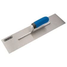 Image of Draper Soft Grip Plastering Trowel Carbon Steel Blade Hardened Tempered 455mm