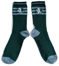 Image of Ladies Harry Potter Slytherin House Ribbed Socks 4-8 UK / 37-42 Eur / 6-10 US