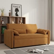 Image of Luxury 3 Seater Folding Sofa Bed Pull Out Convertible Sleeper with 2 Pillows UK