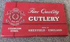 Image of Sheffield Stainless Steel Table Cutlery Vintage Boxed set of 6 butter knives 