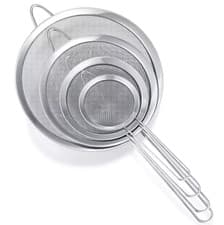 Image of Mesh SIEVE Strainer Strainers FINE Small Large Stainless Steel Colander Kitchen