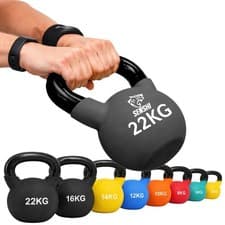 Image of Cast Iron Kettlebell PVC Coated 2KG - 22KG Floor Safe Home Cardio Training Gym