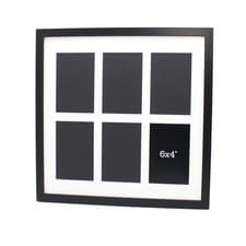 Image of Wooden Collage Frame. Holds six 6x4" photos. Multiple Picture Photo Frame