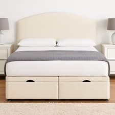 Image of Orla Plush Velvet Upholstered Lift Up Ottoman Divan Storage Bed with Headboard