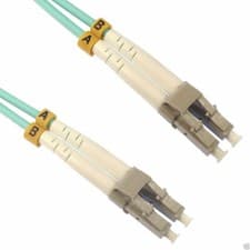 Image of 10m OM4 Aqua Fibre Optic LC LC Duplex MM 50 125 Patch LSZH Cable [007253]
