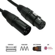 Image of XLR Cable Microphone Lead Short 0.5m to 50m Long Mic Speaker Patch Lead
