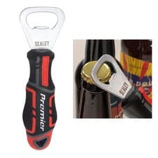 Image of Sealey GripMAX Bottle Opener Red Ergonomic Soft Grip Matte Finish AK4368