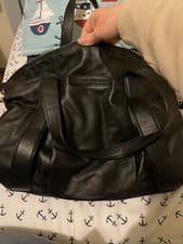 Image of Storksak Bugaboo Leather Black | Luxury Baby Changing Bag