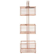 Image of 3 Tier Rose Gold Rectangular Trays Shlef Storage Caddy Bathroom Rack Organiser