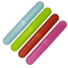 Image of 2 x Toothbrush Case Travel Cover ~ Holder, Store Brushes on Holidays, Reusable