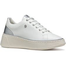 Image of Geox D SUNNETTY Synthetic Polyurethane Women's White/Silver Trainers