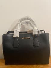 Image of Michael Kors Edith Large Saffiano Leather Satchel Bag )Black)