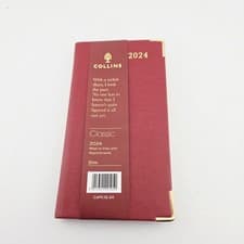 Image of Collins 2024 Classic Slim A7 Diary Week To View With Appointments Burgundy