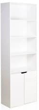 Image of 6 Tier Bookcase With 2 Door Cupboard Cabinet Storage Shelving Display Wood Shel