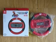 Image of Nintendo Switch Mario Kart 8 Deluxe Wheel Attachment Mario Edition Hori New