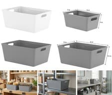 Image of Plastic Studio Storage Basket Set For Office Home Kitchen Tidy Organiser Baskets