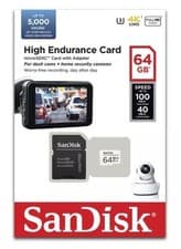 Image of SanDisk High Endurance 100MBs MicroSD Memory Card - 64GB