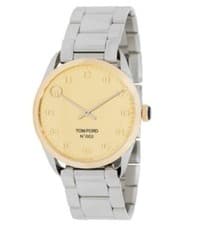 Image of Tom Ford 002 TF0120197081 STE Gold Tone Dial Quartz Watch - Damaged Package