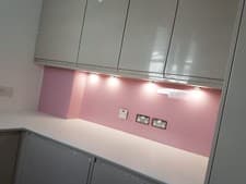 Image of 1no Black Painted Splashback - 60cm x 48cm - Toughened - 6mm Thick