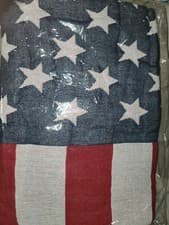 Image of Knitted Sofa Throw Blanket 130x170cm USA Flag Design Decorative Cotton Cloth
