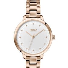 Image of **NEW** LADIES HUGO BOSS ACHIEVE ROSE GOLD WHITE DIEAL WATCH - 1540037 - RRP