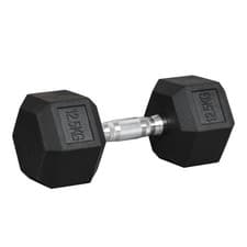 Image of Dumbbell Hand Weights 12.5KG Single Rubber Hex Portable Home Gym 