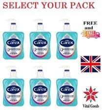 Image of 6 X Carex Hand Wash 250ml Original Derma Care hand soap Liquid Soap Cleansing UK