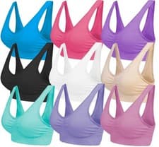 Image of 3 6 9 Pack Seamless Comfort Bras UNPADDED non wired stretch fit UK Size 8 - 26