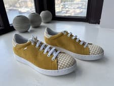 Image of Geox D Jaysen A Trainers UK 5 EU 38 Ochre White Leather Suede New Box D621BA