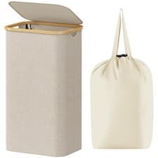 Image of Lifewit 100L Laundry Basket with Lid, Clothes Hampers for Laundry with Bamboo