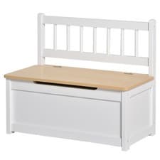 Image of HOMCOM 2 In 1 Wooden Toy Box, Seat Bench Storage Chest w/ Pneumatic Rod