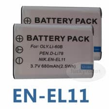 Image of 2X Rechargeable Battery For Pentax D-LI78 D-L178 Optio M50 M60 V20 W60 EN-EL11