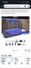 Image of LONGRUN Waterfall Pool Fountain, 30cm Pond Cascade, Stainless Steel Spillway