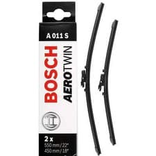 Image of A011S Bosch Front Windscreen Wiper Blades Set Aerotwin 550mm 450mm 22" 18"
