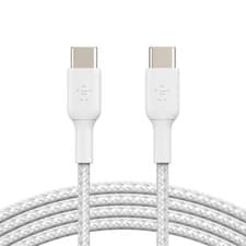 Image of Belkin BoostCharge Braided USB-C To USB-C Charging Cable 2M - White