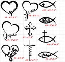 Image of Jesus Religious Christian decals - Various designs and sizes - USA seller