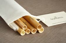 Image of Bamboo Drinking Straws 100% Eco friendly x 6 with free cleaning brush