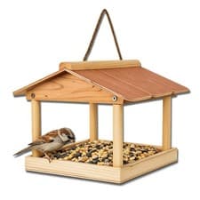 Image of HANGING WOODEN BIRD TABLE WEATHER RESISTANT DURABLE VERSATILE FEEDING TABLE