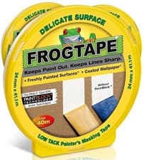 Image of FrogTape Yellow Delicate Surface Masking Tape 24mm x 41.1m 3 Pack – Indoor Paint